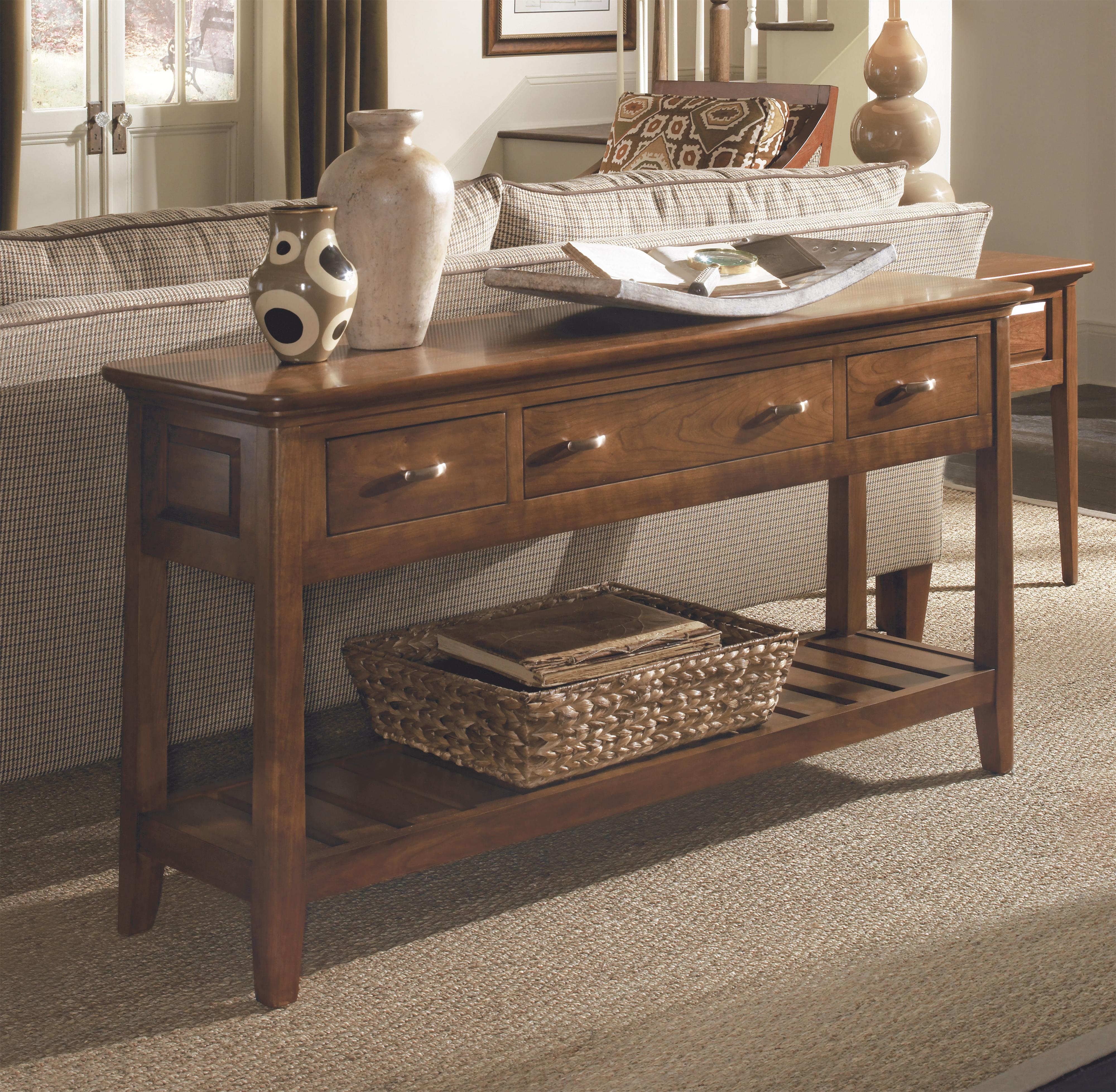 Kincaid Furniture Cherry Park 63025V Three Drawer Sofa Table Hudson